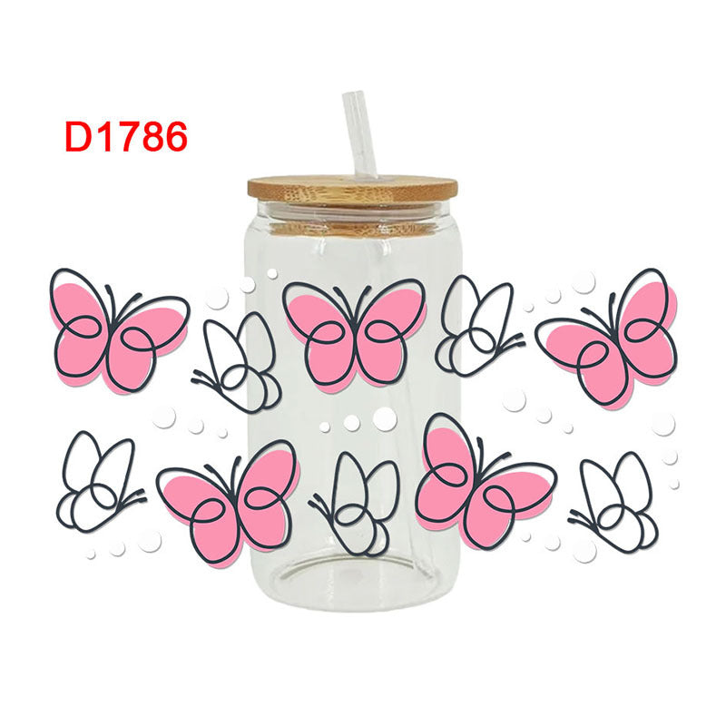 Wholesale cartoon printed cup stickers crystal logo